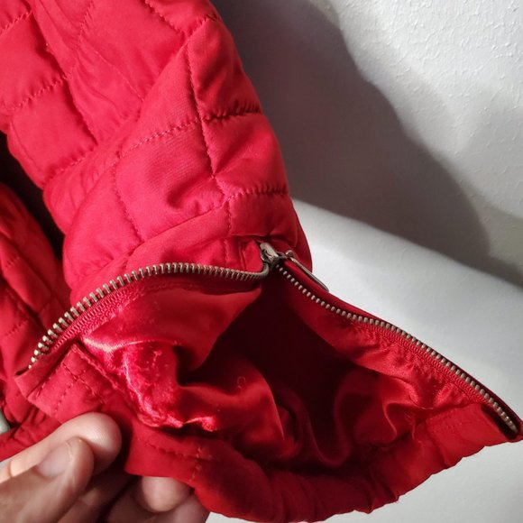 Old School Clothing Co. Red Puffer Coat with Detachable Faux Fur Collar, M - Picture 3 of 12